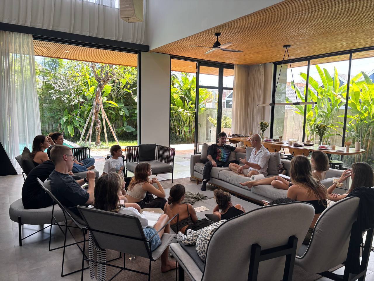 Participants in a retreat group process